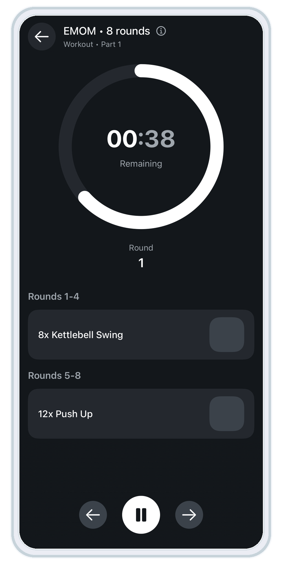 Guided instructions app screen